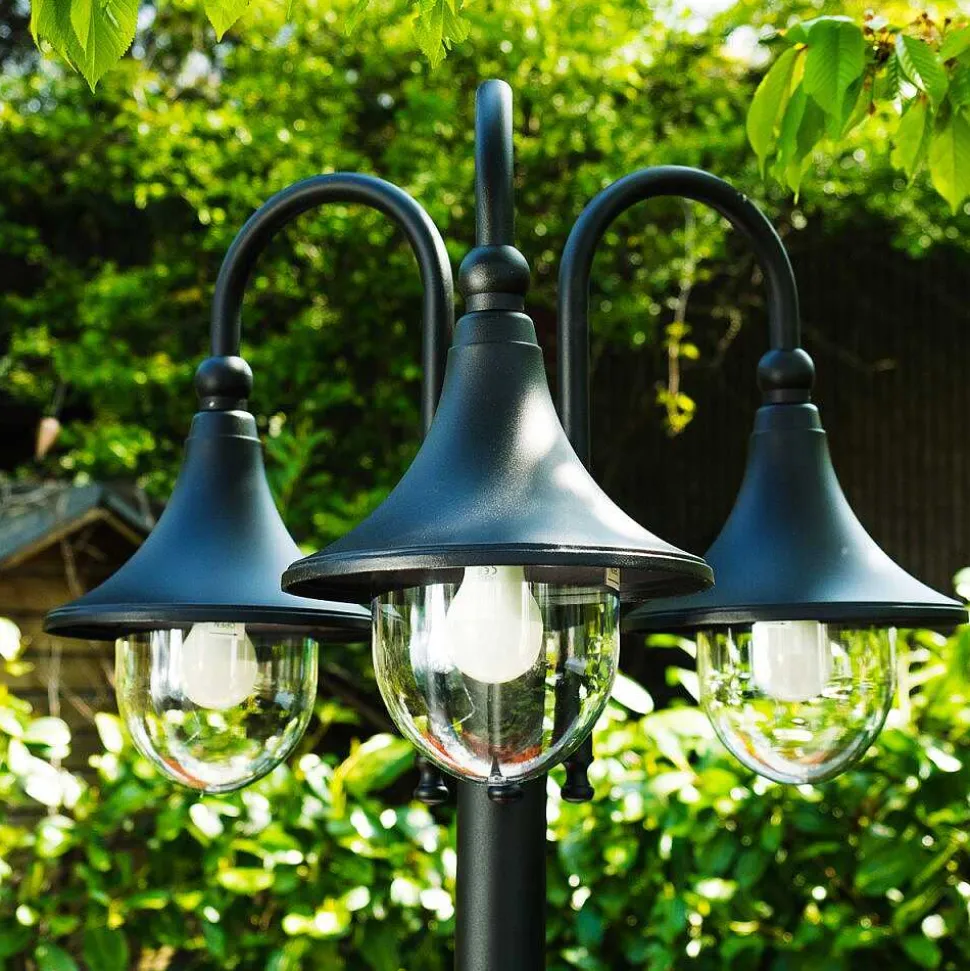 Reverbere Elgin Noir, 3 Lumieres