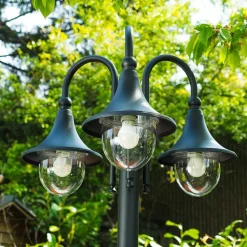 Reverbere Elgin Noir, 3 Lumieres