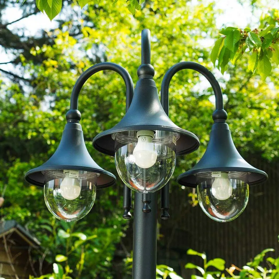 Reverbere Elgin Noir, 3 Lumieres