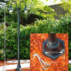 Reverbere Elgin Noir, 2 Lumieres