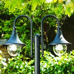 Reverbere Elgin Noir, 2 Lumieres