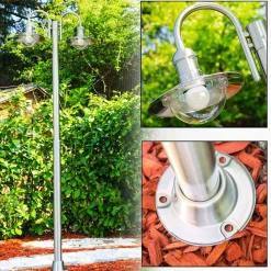 Reverbere Elima Acier Inoxydable, 2 Lumieres