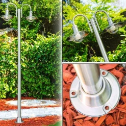 Reverbere Elima Acier Inoxydable, 2 Lumieres