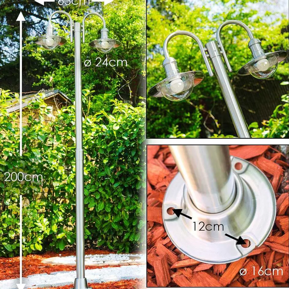 Reverbere Elima Acier Inoxydable, 2 Lumieres