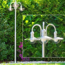 Reverbere Elima Acier Inoxydable, Transparent, 3 Lumieres