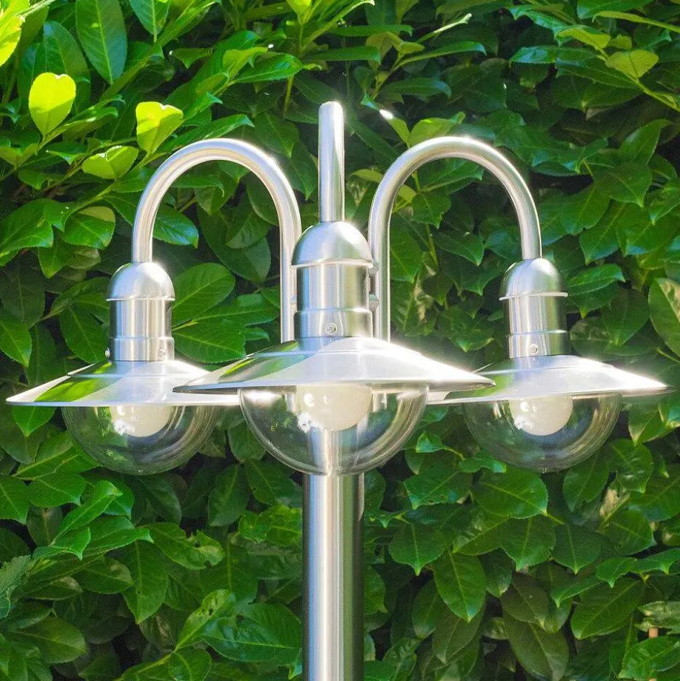 Reverbere Elima Acier Inoxydable, Transparent, 3 Lumieres