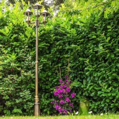 Reverbere Hong Kong Bronze Transparent, 3 Lumieres