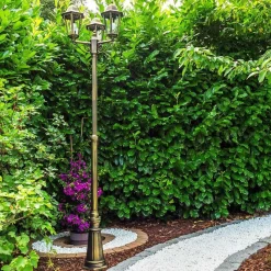 Reverbere Hong Kong Bronze Transparent, 3 Lumieres