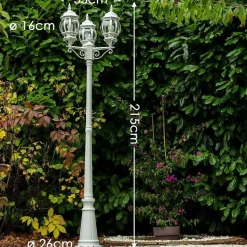 Reverbere Kobe Blanc, 3 Lumieres