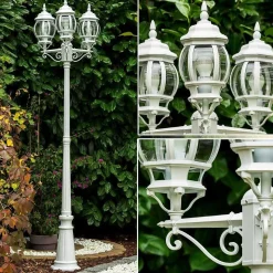 Reverbere Kobe Blanc, 3 Lumieres