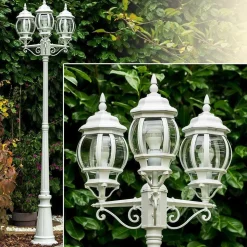 Reverbere Kobe Blanc, 3 Lumieres