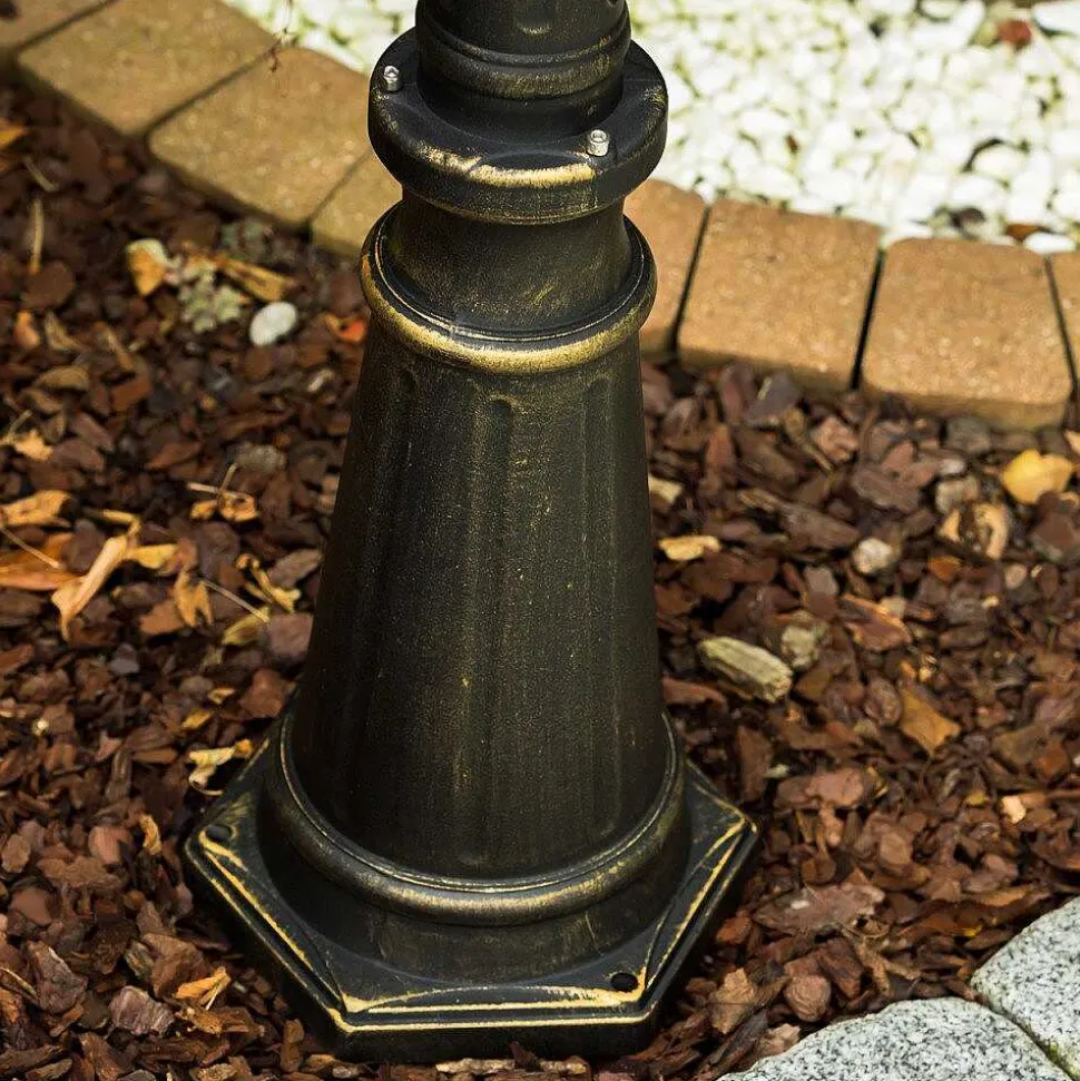 Reverbere Kobe Brun Dore, 3 Lumieres