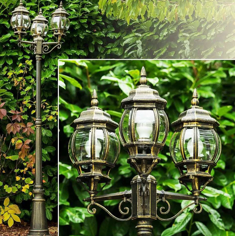 Reverbere Kobe Brun Dore, 3 Lumieres