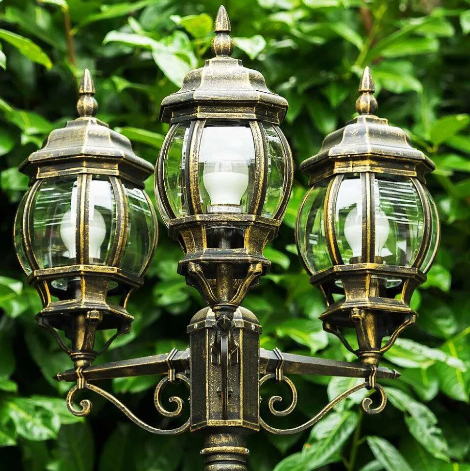 Reverbere Kobe Brun Dore, 3 Lumieres