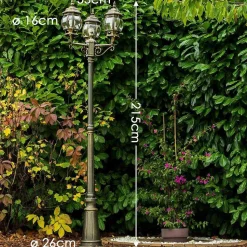 Reverbere Kobe Brun Dore, 3 Lumieres