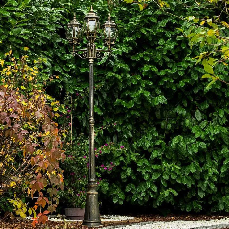 Reverbere Kobe Brun Dore, 3 Lumieres