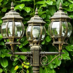 Reverbere Kobe Brun Dore, 3 Lumieres