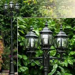 Reverbere Kobe Noir, 3 Lumieres