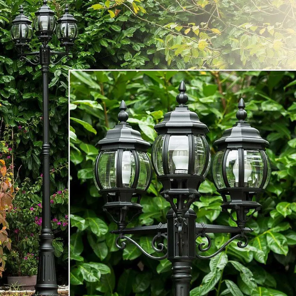 Reverbere Kobe Noir, 3 Lumieres