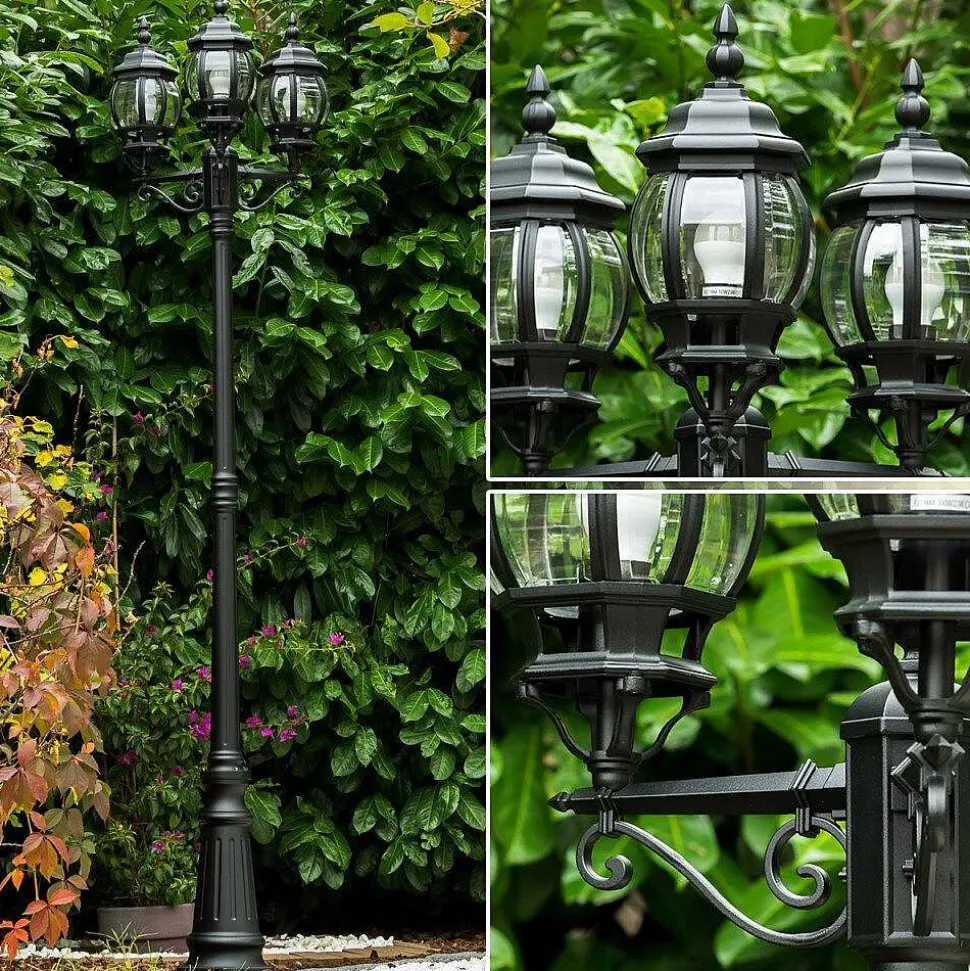 Reverbere Kobe Noir, 3 Lumieres