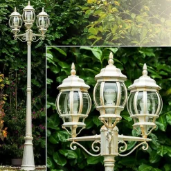 Reverbere Kobe Or, Blanc, 3 Lumieres