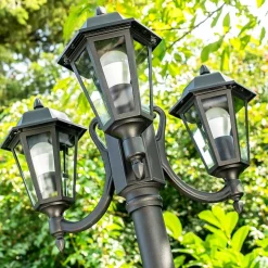 Reverbere Natal Noir, 3 Lumieres