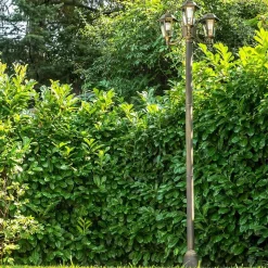 Reverbere Natal Noir Dore, 3 Lumieres