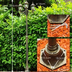 Reverbere Ribadeo Noir Dore, 3 Lumieres