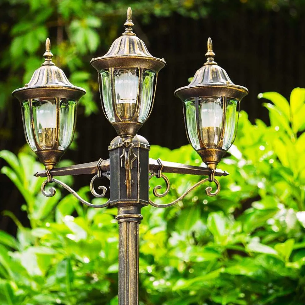 Reverbere Ribadeo Noir Dore, 3 Lumieres