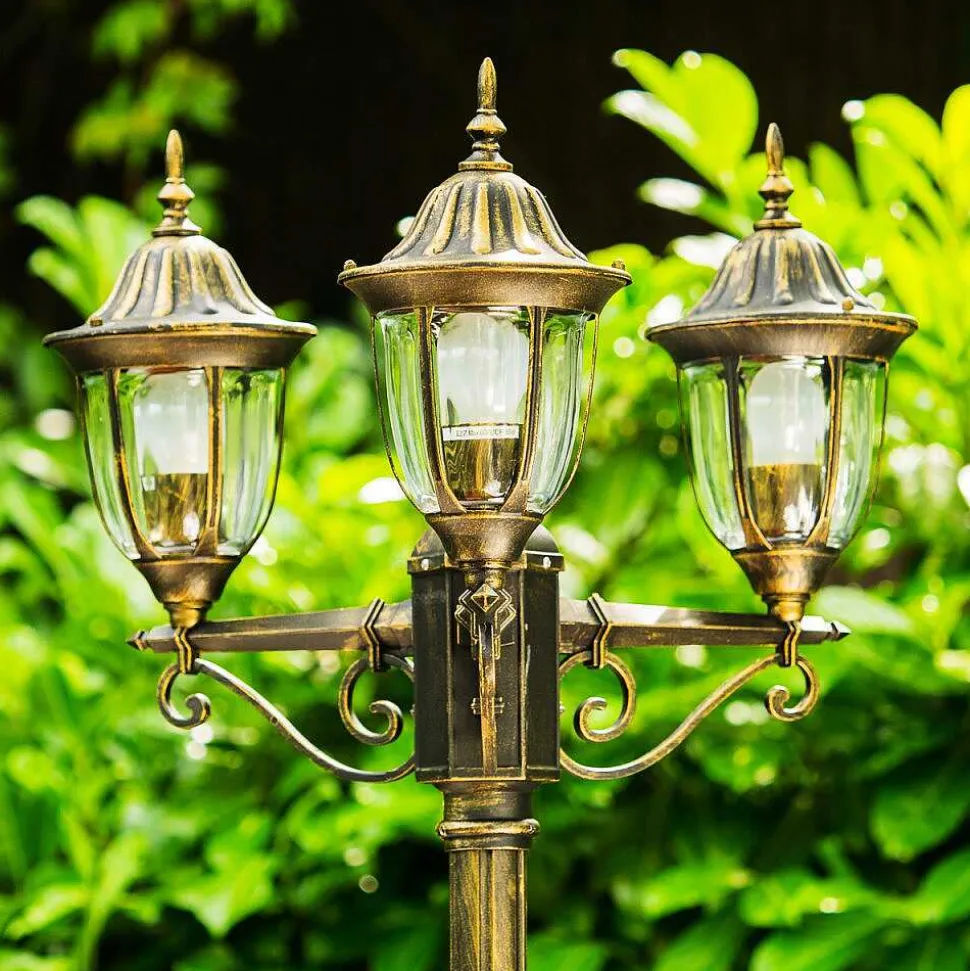 Reverbere Ribadeo Noir Dore, 3 Lumieres