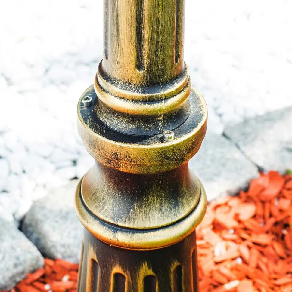 Reverbere Tolep Noir Dore, 3 Lumieres