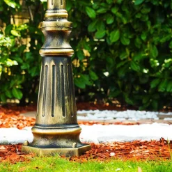 Reverbere Tolep Noir Dore, 3 Lumieres