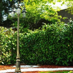 Reverbere Tolep Noir Dore, 3 Lumieres