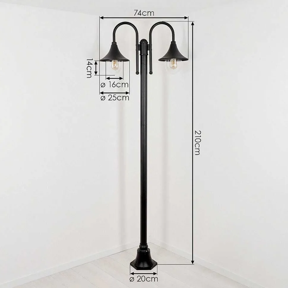 Reverbere Wissembourg Noir, 2 Lumieres