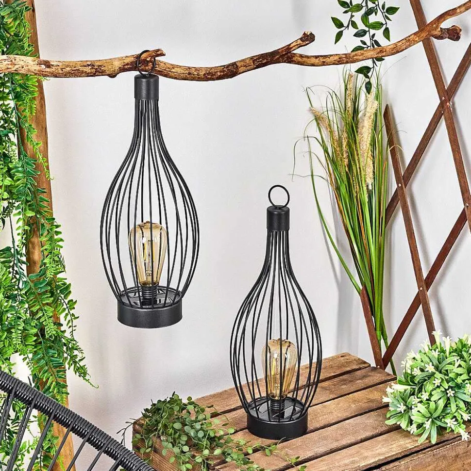 Set De Lampe De Table Solaire Quillagua Led Noir, 1 Lumiere