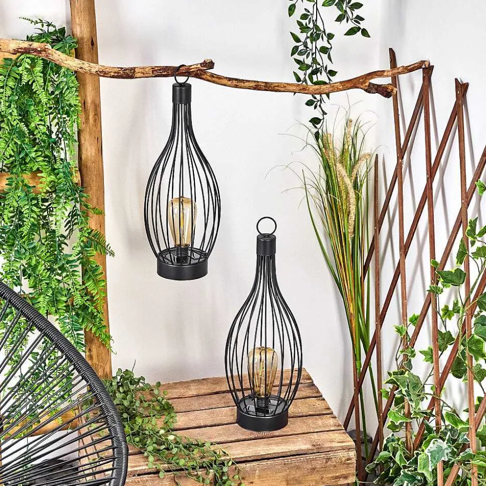 Set De Lampe De Table Solaire Quillagua Led Noir, 1 Lumiere