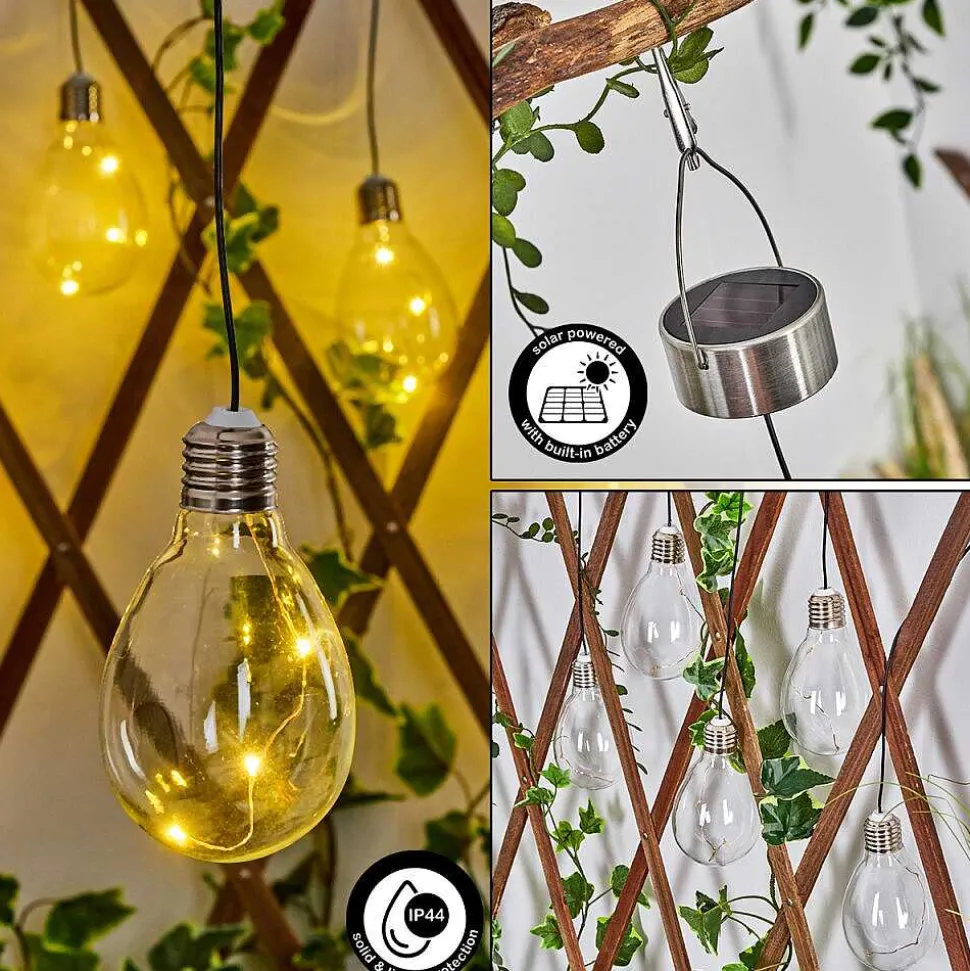 Set De Lampe Solaire Tiltil Led Acier Inoxydable, 5 Lumieres