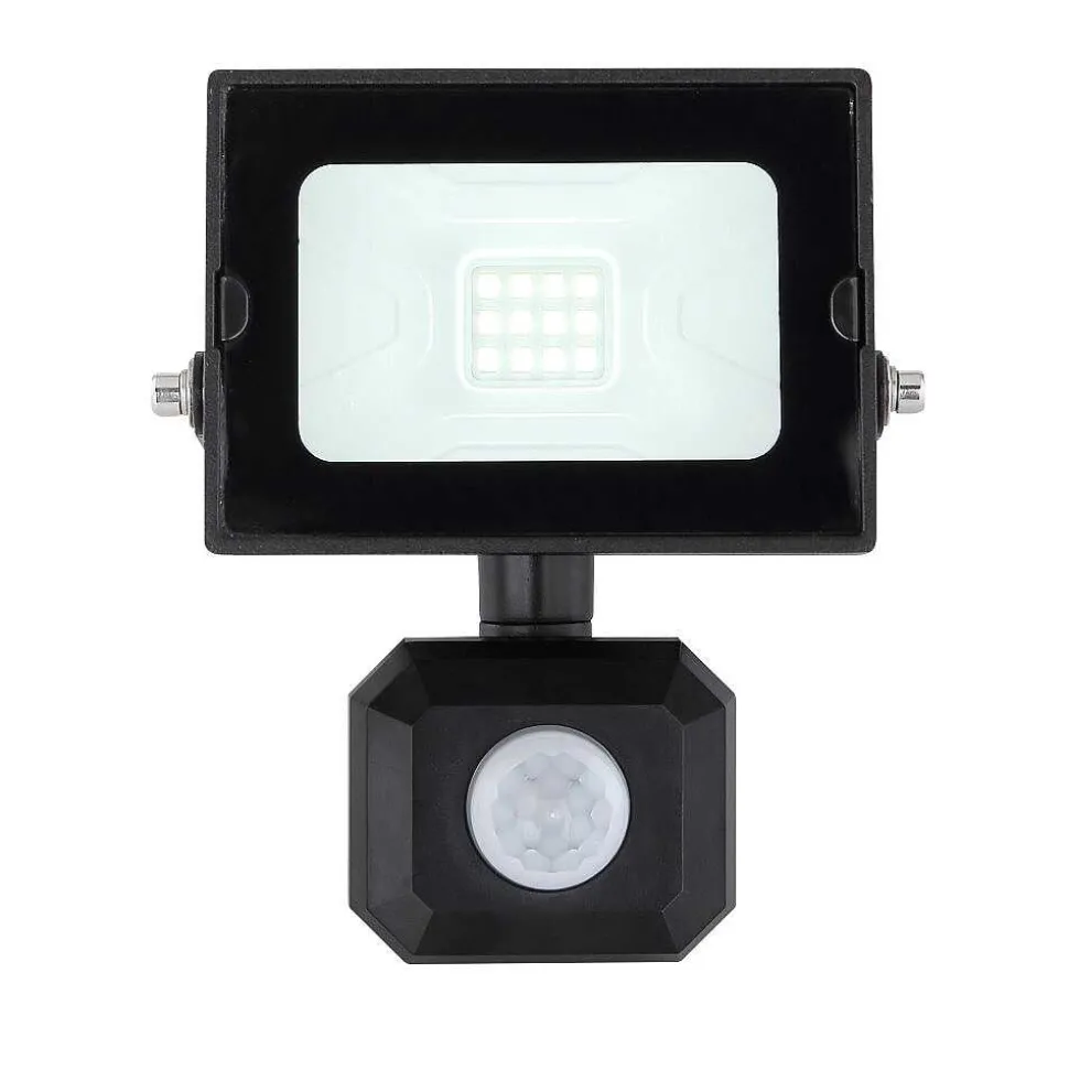 Spot De Jardin Globo Helga Led Noir, 1 Lumiere, Detecteur De Mouvement