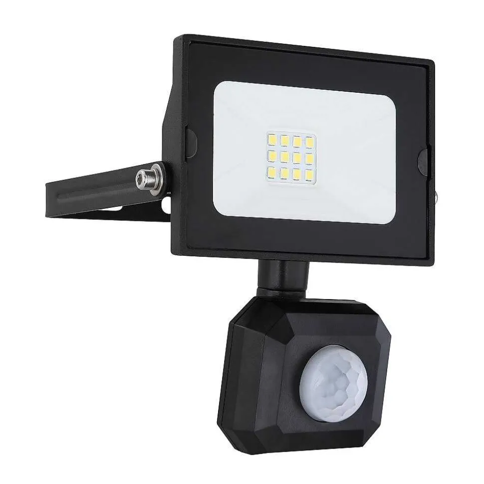 Spot De Jardin Globo Helga Led Noir, 1 Lumiere, Detecteur De Mouvement