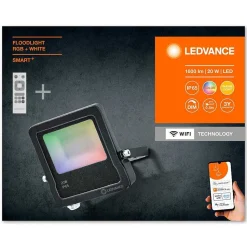 Spot De Jardin Ledvance Smart+ Anthracite, 1 Lumiere, Telecommandes, Changeur De Couleurs