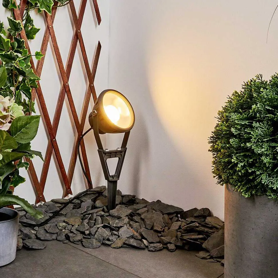 Spot De Jardin Phniet Led Noir, 1 Lumiere, Telecommandes, Changeur De Couleurs