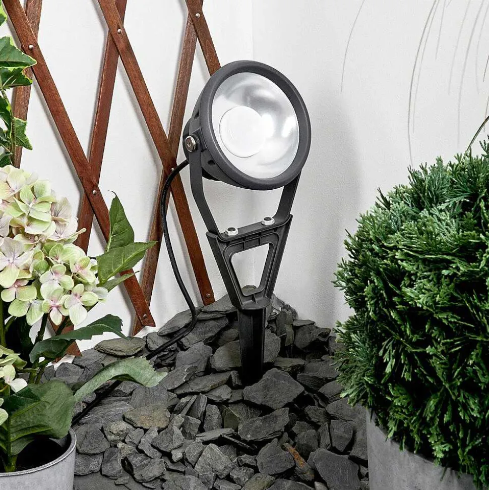 Spot De Jardin Phniet Led Noir, 1 Lumiere, Telecommandes, Changeur De Couleurs