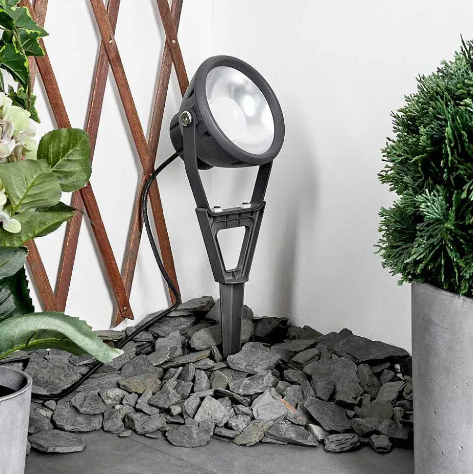 Spot De Jardin Phniet Led Noir, 1 Lumiere, Telecommandes, Changeur De Couleurs