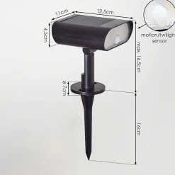 Spot De Jardin Usmagama Solar Led Noir, 1 Lumiere, Detecteur De Mouvement, Changeur De Couleurs