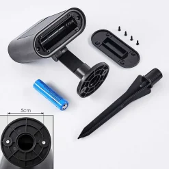 Spot De Jardin Usmagama Solar Led Noir, 1 Lumiere, Detecteur De Mouvement, Changeur De Couleurs