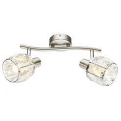 Spot De Plafond Globo Kris Nickel Mat, 2 Lumieres