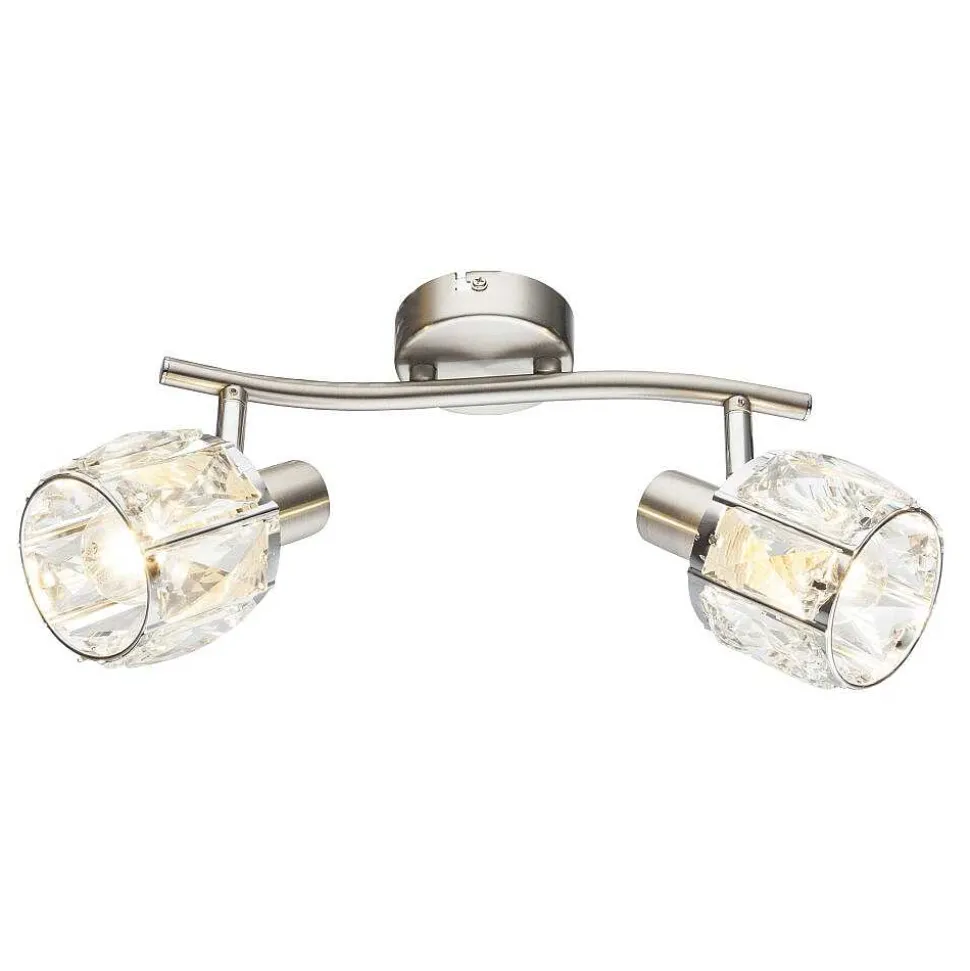 Spot De Plafond Globo Kris Nickel Mat, 2 Lumieres