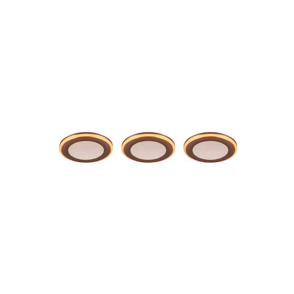 Spot Encastrable - Kit De 3 Trio Argus Led Chrome, 6 Lumieres, Telecommandes, Changeur De Couleurs