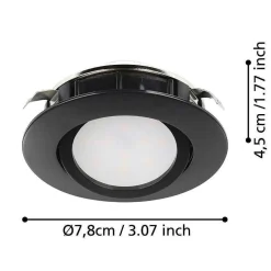 Spot Encastrable Eglo Pineda Led Noir, 3 Lumieres