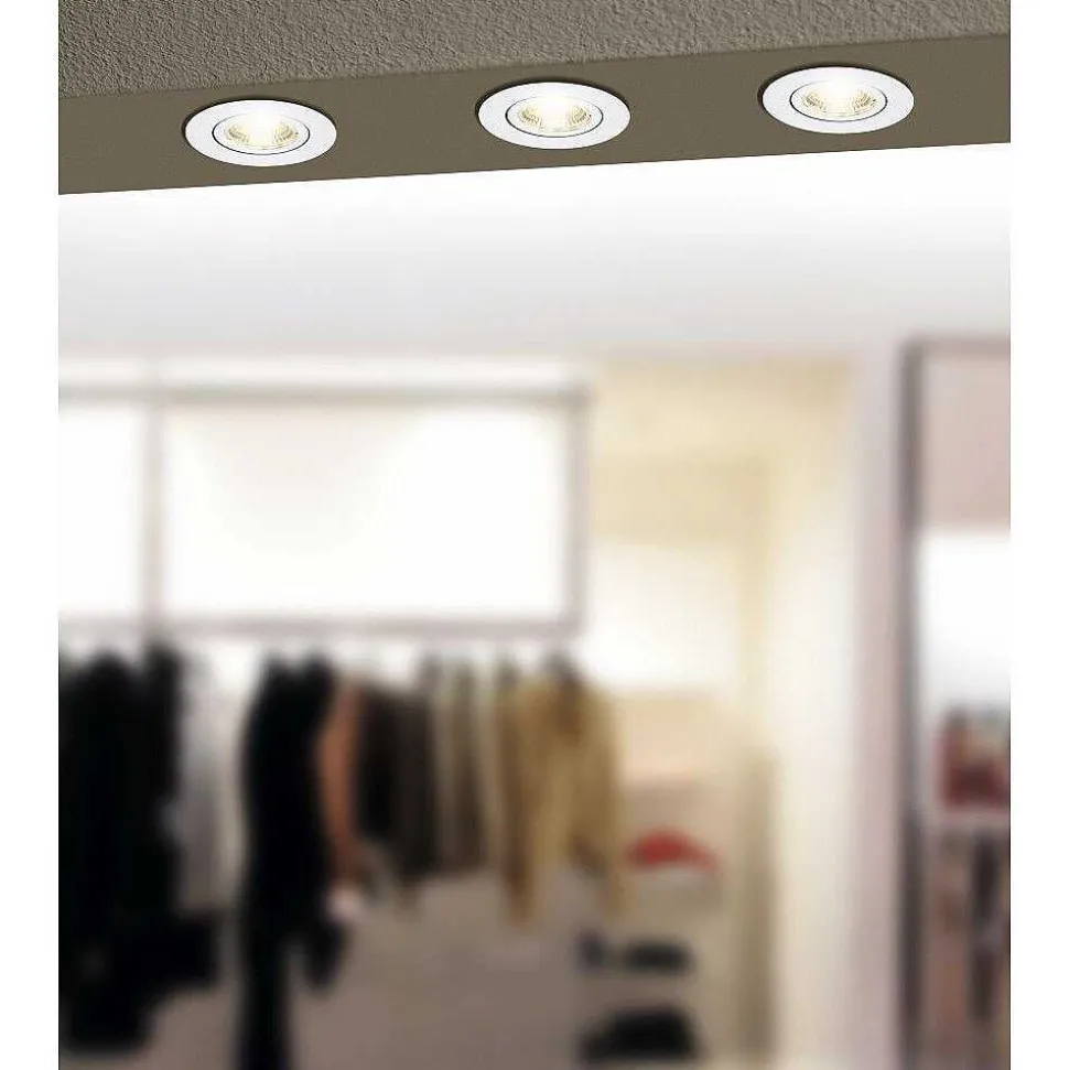Spot Encastrable Eglo Saliceto Led Blanc, 1 Lumiere